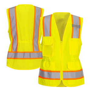 High Visibility Reflective Vest Front Pocket Construction <b>Worker</b> Safety Work Clothing Night Duty Security Vest <b>Jackets</b> - Product Image 4