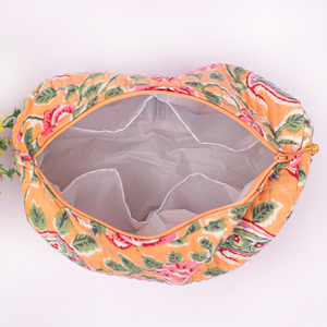 Beautiful Summer <b>Makeup</b> Bag Cotton Quilted Block Printed Zipper Closer Gift For Her Handmade Toiletry Cosmetic Organizer Pouches - Product Image 5