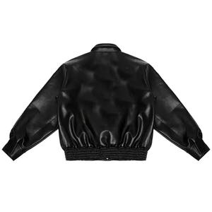 Veste de moto en cuir de vachette véritable brodée sur mesure, imperméable et respirante, écologique, décontractée pour homme - Product Image 4