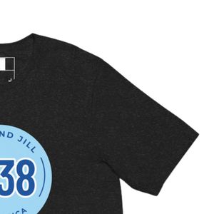 T-shirt unisexe bleu à motif noir, col rond, en coton doux, manches courtes, décontracté, mode quotidienne, streetwear - Product Image 6