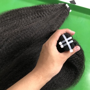 10A มาตรฐานเวอร์จินบราซิลหนังกําพร้าเต็มชิดผมดิบสีดํา Kinky ตรงเครื่องผ้าคู่ดึงมัดจาก Qhair - Product Image 5