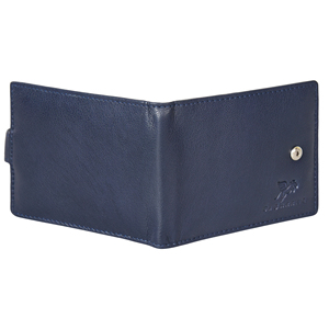 Classic Blue Genuine Leather <b>Mens</b> Money Clip <b>Wallet</b> Snap Fastener Bifold Card Organizer <b>RFID</b> Secure Premium Everyday <b>Wallet</b> - Product Image 5