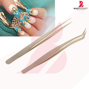 Ensemble de 2 pinces à cils de haute qualité, poignée confortable, en acier inoxydable, pointe en fibre, pour extensions de cils - Product Image 6