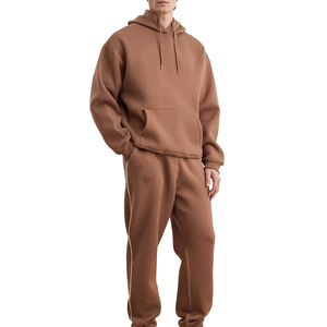 Ensemble de survêtements unisexes en molleton épais 600 g/m² avec logo personnalisé imprimé et strass, en coton French Terry, comprenant un sweat à capuche et un pantalon de survêtement - Product Image 2