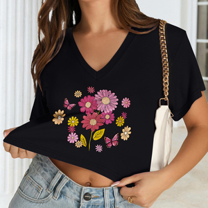 Camiseta corta sostenible para mujer, tejido antibacteriano de tacto suave, camiseta de verano de manga corta, ropa ecológica para mujer - Product Image 3