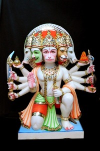 Good Quality Marble Das Hanuman Religious Idol - Product Image 3