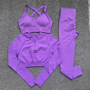 Ensemble de vêtements de sport athlétiques sans couture personnalisés pour femmes, pantalon et soutien-gorge de yoga, ensemble de 5 pièces pour le yoga, ensembles de fitness pour la salle de sport - Product Image 1