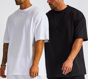 Camiseta de Manga Corta para Hombre de Algodón Grueso de Alta Calidad, Marca de Moda Transfronteriza, Corte Regular, Talla Grande, Lisa, de Secado Rápido - Product Image 3