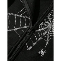 Sudadera con Capucha Extra Grande con Diseño Personalizado de Araña con Pedrería, 350g, Mezcla de Poliéster/Algodón, Felpa Transpirable y Ecológica
