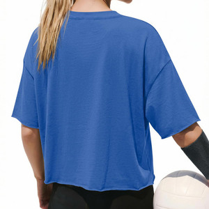 Camisetas Cortas Personalizadas para Mujer, de Alta Calidad, Estilo Vintage, 97% Algodón, 3% Poliéster, para Gimnasio y Fitness, Manga Corta, Estampadas, Casuales - Product Image 3