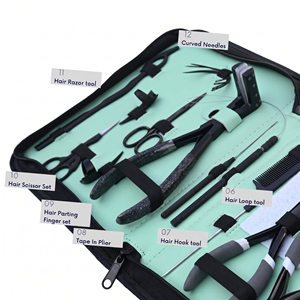 Kit de Extensiones de Cabello Todo en Uno con Alicates de Micro Anclaje, Cortador de Fusion Bond, Herramienta de Presión para Extensiones de Cinta, Gancho de Bucle y Accesorios de Estilismo - Product Image 4