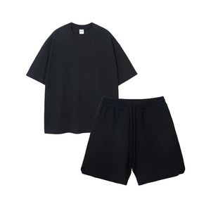 Ensemble short et t-shirt pour homme, imprimé sur mesure, surdimensionné, sérigraphie vintage, effet délavé, 100% coton - Product Image 3