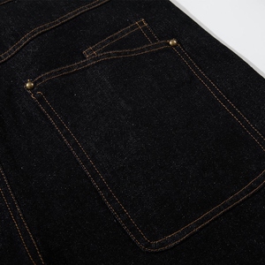 Jean en denim délavé foncé pour homme, coupe décontractée ample à jambe large, taille mi-haute, léger, style urbain original - Mode Printemps/Été/Automne/Hiver - Product Image 6