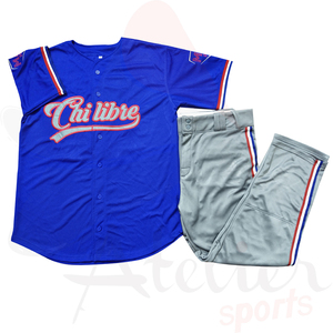 Wholesale Baseball Jerseys and <b>Pants</b> Full Sets High Quality Button <b>Down</b> Short Sleeves Pinstripes Baseball Jersey - Product Image 6