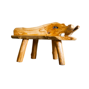 Banc en racine de teck rustique ARTERRA, rectangulaire, artisanal, meubles de patio d'extérieur pour la maison, la villa, les hôtels, les cafés - Product Image 2