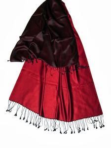 Magnifique châle en soie pour femme, tissé réversible, design bicolore vintage bleu-violet, longueur 140g 70x180cm, automne-hiver - Product Image 2