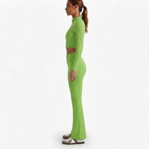 Conjunto de Ropa Deportiva para Mujer, Chaqueta Corta de Manga Larga, Leggings Ajustados de Cintura Alta, Ropa Deportiva para Yoga y Ejercicio - Product Image 3