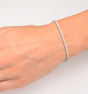 Pulsera de tenis de plata con diamantes de laboratorio, corte DEF, claridad VVS VS, 12 gramos, chapada en oro, con cierre de seguridad, lista para exportación al por mayor - Product Image 5