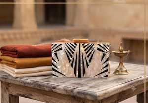 Premium Handmade MOP Shell Evening Purse with Metal Chain Strap - Product Image 3