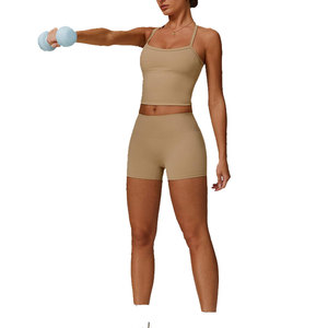 Breathable Women's 2 Piece <b>Sets</b> Push Up Sports Bra With Highly Stretchable Shorts Lightweight Spandex Polyester Womens Yoga <b>Sets</b> - Product Image 3