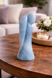 Estatua de Ángel de Ónix Azul de Lujo, Figura de Cristal Tallada a Mano, Escultura de Piedra Preciosa Ecológica, Artesanía de Mármol del Patrimonio de Agra para el Hogar - Product Image 4