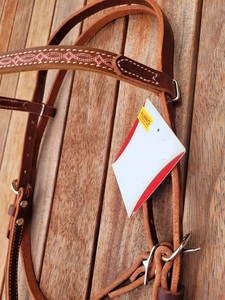 Bridon d'équitation en cuir indien, style western, durable, avec surpiqûres fantaisie, personnalisable, noir, pour l'équitation et la course - Product Image 2