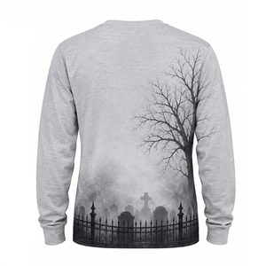 Men Halloween Party <b>Festival</b> Graphic Sublimation Polyester Long Sleeve <b>T</b> <b>Shirt</b> Crewneck Holiday Rash Guard Top - Product Image 4