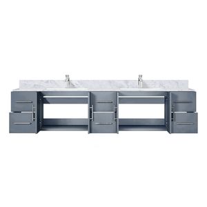 Gris Oscuro 84 Pulgadas Ancho x 22 pulgadas Mueble de Baño Doble con Encimera de Mármol de Carrara y Juego de Grifería para Baños Pequeños - Product Image 4