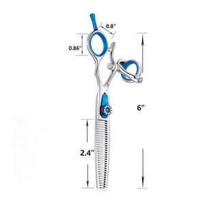 Tijeras de Entresacar para Barbería Personalizables OEM, 30 Dientes, Punta Afilada, Acero Inoxidable 4Cr13 de Alta Calidad, Mango Giratorio para Diestros - Product Image 2