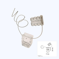 Sceau de sécurité double verrouillage en polycarbonate JHAS, durable, 17x20mm, pour compteurs d'eau, de gaz et d'électricité (Modèle TL-PC)