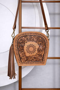 Nouveauté Sac bandoulière en cuir travaillé à la main Gypsy Boho Dernier créateur Fait main Style occidental Couleur marron Sacs multi-usages - Product Image 4