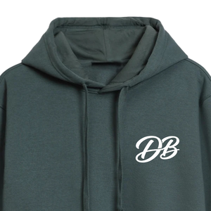 Sweat-shirt à capuche vert foncé personnalisé avec logo pour femme, en molleton épais, avec cordon de serrage, style streetwear, vente en gros - Product Image 6