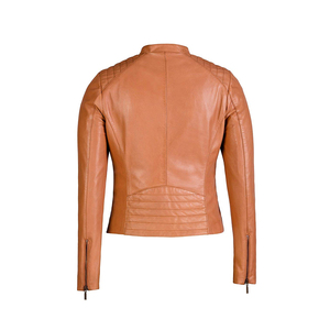 Blouson en cuir PU pour homme, style motard, col montant, fermeture éclair, coupe ajustée, pour l'automne, manches classiques, couleur unie - Product Image 2