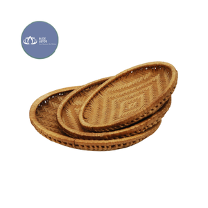 Cesta de Bambú Ecológica Hecha a Mano, Bandeja para Frutas y Aperitivos, Decoración para Restaurantes, Almacenamiento de Cocina, Venta al Por Mayor - Product Image 1