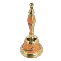 Cloche d'appel de service portative en laiton massif de style antique nautique, avec emblème à thème de dessin animé imprimé par offset, pour décoration intérieure