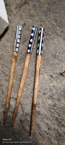Shell Inlaid Wooden <b>Chopsticks</b> Traditional Chinese Design High Gloss Eco-Friendly <b>Reusable</b> Flatware Set for Party - Product Image 4