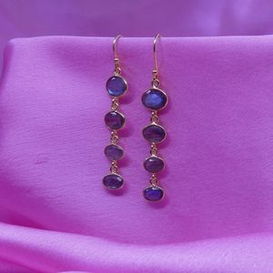 Ensemble de boucles d'oreilles pendantes en argent sterling 925 plaqué or pour femmes, pour les occasions spéciales - Product Image 5