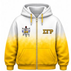 ชุดวอร์มโอเวอร์ไซส์สีขาวทองสำหรับผู้หญิง Sigma Gamma Rho ลายมัดย้อม พร้อมฮู้ดดี้และกางเกงจ็อกเกอร์ ชุดลำลองพิมพ์ลายกรีกสำหรับชมรมนักศึกษา - Product Image 6