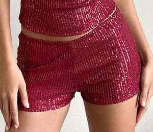 Mezcla Textil Premium de Textura Suave, Ropa Deportiva de Alto Rendimiento, Prenda Activa Brillante, Shorts Casuales para Mujer - Product Image 1