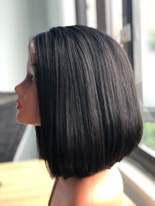 Meilleure qualité du vendeur 5*5 HD dentelle brute vietnamienne 100% os droit Bob perruques couleur naturelle blanchi noir Extensions de cheveux humains - Product Image 5