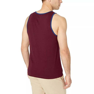 Camiseta Deportiva de Alta Calidad para Verano, Secado Rápido, Cuello Alto, para Gimnasio, Color Borgoña, Algodón, para Correr, 2025 - Product Image 5