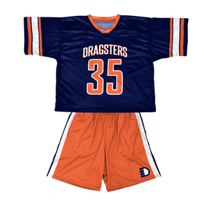 Ensemble de maillots et shorts de lacrosse sublimés sur mesure avec logo frontal en maille, nom et numéro personnalisés, 100 % polyester - Product Image 1