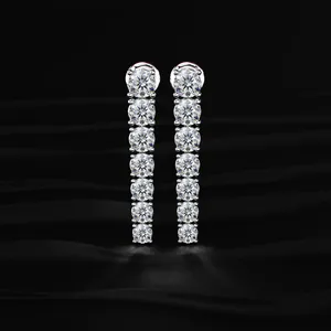 Round Cut <b>Diamond</b> Danglers <b>Earrings</b> Best <b>Diamond</b> <b>Earrings</b> CVD Lab Created White Gold <b>Diamond</b> <b>Earrings</b> From Indian Supplier - Product Image 2