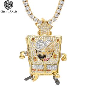 Charm_Jewells Bob Esponja Moissanita Perla de Agua Dulce Plata 925 Chapado en Oro 22K Micro Pavé Temática de Dibujos Animados Unisex Hiphop IGI - Product Image 6