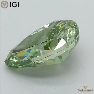 เพชรทรงลูกแพร์ ผลิตด้วยวิธี CVD สีเขียวสดใส ระดับความสะอาด VVS2 ได้รับการรับรองจาก IGI น้ำหนัก 1.50 กะรัต สำหรับตกแต่งแหวนดีไซเนอร์ - Product Image 3