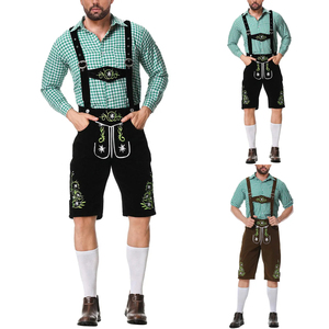Pantalones Cortos de Cuero Lederhosen Bávaros para Hombre, Transpirables, Bordados, Traje Tradicional Alemán para el Festival Oktoberfest, Cerveza - Product Image 2
