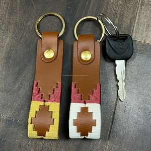 <b>Custom</b> Genuine Leather Western Style Embroidered Aztec Pattern Keychain <b>Ring</b> Fashion Accessory Durable <b>Key</b> Holder For Daily Use - Product Image 5