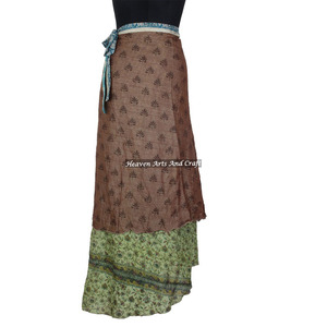 2026 New Plus Size Women's Bohemian Maxi <b>Wrap</b> <b>Skirt</b> Silk Natural Waist Free Size Custom Latest Design - Product Image 5