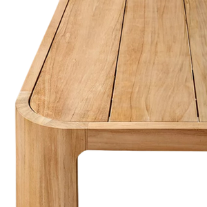 Mesa de Comedor de Teca Sólida de Primera Calidad para Exteriores, Diseño Moderno Rectangular con Base de Listones, Mesa de Comedor para Jardín, Muebles de Lujo para Hotel - Product Image 3