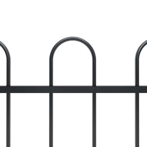 Valla de Jardín Negra de 141.3"x59.1" con Parte Superior de Malla de Alambre de Acero, Duradera y Atractiva - Product Image 3